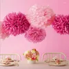 Decorative Flowers 15cm 1pcs Light Pink Paper Flower Balls Tissue Pompoms Wedding Party Home Decoration For Garden Supplies