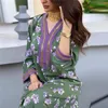 Vêtements ethniques moyen-orient musulman Ramadan imprimé Floral printemps et été Abaya mode rétro Robe femmes islamique Caftan arabe marocain