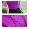 Women's Blouses High Quality Autumn White Purple Bow Tie Chiffon Women Blouse Elegant Ladies Long-Sleeve Blue Shirt Work Wear Formal Office