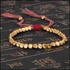 Charm Bracelets Fashion Hand Woven Bangle Tassel Knot Rope Bracelet Lucky Copper Bead Red String For Women Bohemia Jewelry Q509Fza D Dhoj4