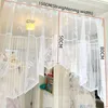 Curtain Romantic White Lace Floral Corner For Bay Window Kitchen Partition Cupboard Sheer Drape Fashion Coffee #D