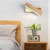 Wall Lamps Modern Rotate Led Lamp Nordic Loft Wood Acrylic Sconce Lighting For Living Room Bedroom Bedside Light Home Decor Luminaria