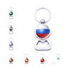 Key Rings Football Bottle Opener Chains With Country Flags Keyrings Beer Souvenir Spain Russia Germany Soccer Fans Keychains Jewelry Otjpe