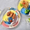 Płytki Nordic malarstwo kolorowe chmura phnom penh ceramiczna płyta sałatkowa porcelanowa przekąska deser kuchenny