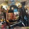 Yenilik Oyunları Bearbrick Daft Punk 400 28 Cm Ortak Parlak Yüz Şiddet Ayı 3D Orijinal Süs Kasvetli Heykel Modeli Dekorasyon Damla Dhuks