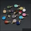 Arts et artisanat pierre naturelle goutte d'eau rose quartz lapis lazi turquoise opale pendentif charmes bricolage pour bracelet collier boucles d'oreilles juif Dhb30
