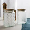 Garrafas de armazenamento Chá de vidro sem chumbo lata selada lata transparente em relevo Spice Candy Coffee Fean Jar Food Recipiente Decoração de casa