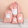 Boîtes de rangement sacs à manteaux 4 pièces sac de voyage en Nylon imperméable organiser cordon de serrage pochette à domicile organisateurs de ménage avec