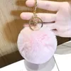 Pom Poms Key Rings Fluffy Ball Faux Rabbit Fur Keychain for Women Girls Hats Bags Key Chain Knitting Accessories Promotion Gift Whole Price