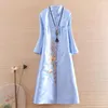 Abbigliamento etnico Stile cinese Elegante Lady Capispalla Autunno Indie Folk Royal Ricamo Peonia Retro Donna Vintage Trench Coat Donna S-XXL