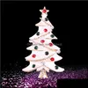 Pins Brooches Wholesale White Enamel Christmas Tree Gift Brooch with Mticolored Rhinestone Crystals 464c3 Drop Delivery Jewelry Dh4qp