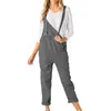 Kobiety Jumpsuits Rompers Rompers Ladies'loose Back Back Pants Kobiety luźne gunki długie kieszenie kombinezon spodnie