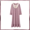 Women's Sleepwear Cotton Nightdress Nightgown Bowknot Crew Collar Lady Nightwear Spring Sexy Lingerie Sleepdress Princess Dress Gown