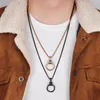 Hangende kettingen kruisring goud zwarte heren lange hangers ketting hiphop voor jongens mannelijke roestvrijstalen sieraden creativiteit cadeau groothandelpenda