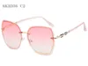 Sunglasses For Women Vintage Fashion Sunglases Womens Trendy Retro Sun Glasses UV 400 Woman Luxury Rimless Oversized Designer Sunglasses 8K3D36