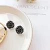 Boucles d'oreilles luxueuses avec strass bleu, fleur de Rose, Vintage, camélia rouge, bijoux chics, vente en gros