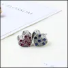 Plata Se adapta a Pandora Pulseras 20 Unids Corazón Púrpura Azul Rojo Cristal Sier Charms Pulsera Cuentas Para Fabricación de Joyas 289C3 Entrega Directa Dhsdi