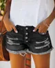 Dames jeans zomermode gebroken hole kwastjes denim shorts rechte borsten vrouw vrouwelijke broek dame casual all-match storts