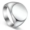 Anillos de boda Anillo de acero inoxidable Hombres Joyería de moda de alta calidad Titanio Negro Tamaño 7-12