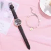 Armbandsur armband set klocka för kvinnor söta minimalistiska kvinnor kvarts klockor mode damer kvinnliga rosguld relogio feminowristwatches