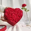 Fleurs décoratives 1Set Velours Savon Rose Fleur Avec Boîte De Cadeaux Chambre Florale Éternelle Décoration De Bureau Fête De Mariage Saint Valentin