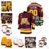 College Hockey nosi lodowe hokej męskie Minnesota Golden Gophers Custom zszyte 4 Mike Koster 6 Cal Thomas 7 Aaron Huglen 10 Connor Kurth Garrett Pinoniem Colin