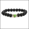 Bedelarmbanden natuurlijke vulkanische rotsstenen armband voor vrouwen mannen ambachten sieraden 7 chakra yoga kralen bangle essentiële oliediffuser dhslq