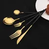 Dinnerware Sets 20Pcs Silver Stainless Steel Set Steak Knife Cake Fork Spoon Tableware Cutlery Kitchen Home Flatware Silverware