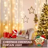 Cuerdas Luces de cadena LED remotas Cortina Batería USB Guirnalda de hadas Navidad para ventana Hogar Decoración al aire libre