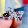 Cluster anneaux 2023 à la mode papillon couleur argent mignon mode anneau pour les femmes fête cadeau bijoux en gros R6134