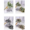 Fleurs décoratives 5pcs vert rétro feuilles artificielles branche soies feuille d'eucalyptus pour les plantes de mariage à la maison Faux tissu décor de salle CANQ889