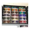 Andere 18 -stcs glazen opbergdisplay case doos bril zonnebril optische organizer frames brilbladen bak 34 w2 drop levering juwelen dhldv
