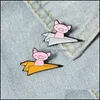 Pimler broşlar pim kağıt uçak emaye özel uçan domuzlar broş yaka pim gömlek torbası rozeti komik sevimli hayvan mücevher hediyesi f dhx1g