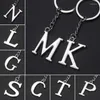 Клавные модные простые инициалы A-Z Металл 26 Английские буквы пары Keyring Кошелек аксессуары