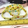 Hollow Bangle Gold Color Metal Colorful Stone Mix Armband Women 2023