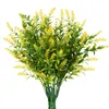 Fleurs décoratives 3 pièces fleur artificielle en plastique lavande fausse plante mariage bouquet de mariée décorations maison jardin fournitures romantiques