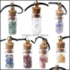 Pendanthalsband handgjorda Energy Crystal Stone Mini Glass Bottle For Women Men Lovers Lucky Jewelry With Rope Chain 51C3 Drop Deliv Dhytu