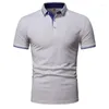 Men's Polos Polo Shirt Men Style Style Solid Color Business Fashion Casual Mangas curtas top