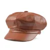 Berets Vintage Женщины PU Кожаная шляпа Cool Pumpkin Painter Cap Lady Beret Hats Drop Delivery Accessories Accessories Sarves Gloves Caps Dhoxn