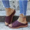 Slippers Summer Women's Wedge Sandals Orthopedic Open-toed Retro Non-slip Leather Casual Thick-soled Shoes 2023