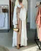 Vestido de chiffon de roupas étnicas Vestido de hijab muçulmano kaftan dubai kimomo abayas para mulheres arabic turco cardigan manto casual femme islâmico 2023