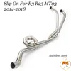 Sistema di scarico moto Plug And Play Tubo anteriore in acciaio inossidabile in lega di titanio pieno per R3 R25 2014-2023 Mt-03 2023-2023
