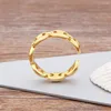 Wedding Rings AIBEF Design Copper Zircon Pig Nose Ring Women Simple Personality Chain Open Adjustable Fashion Versatile Jewelry Gift