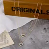 Pendentif Colliers EN Mode Collier de coeur de mariage pour femmes multicouches en cristal d'or cadeaux de la Saint-Valentin bijoux