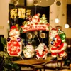 Strings LED Christmas Decoration Lights Santa Claus Snowman Elk Shape Window Suction Cup Holiday
