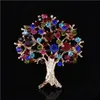 Broches Broches Broches De Mode Bijoux Arbre De Vie Plaqué Or Ton Strass Cristal Rouge Broche Broche Pour Dames Soirée 33 E3 D Dhrpz