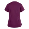 Women's T Shirts Women Shirt Long Sleeve Women's Short V-Neck Pocket Care Workers T-Shirt Tops