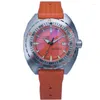 Zegarek zegarek nurka mężczyzn cierni pomarańczowy szafir Sapphire Crystal NH35 Automatyczny ruch obrotowy ramka 200 m wodoodporna Luminous