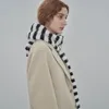 スカーフ冬の温かい黒い白い縞模様のスカーフサイズ32 185cmファッションフェザー糸ニットロングマフラーネックラップ女性