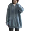 Women's Jackets 7 Color Women Hooded Sweater Adults Solid Long Sleeve Cardigan With Drawstring Pocket